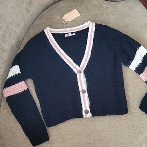 Love Tree Black & Pink Knit Cardigan